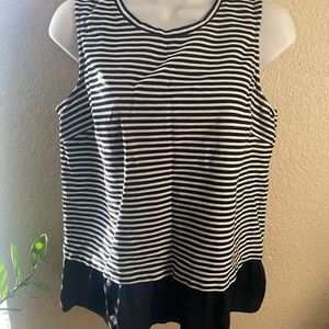 J.crew stripped fringed blouse